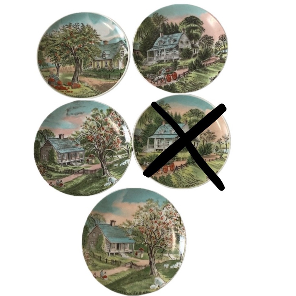 Currier and Ives Four Seasons Vintage Plates